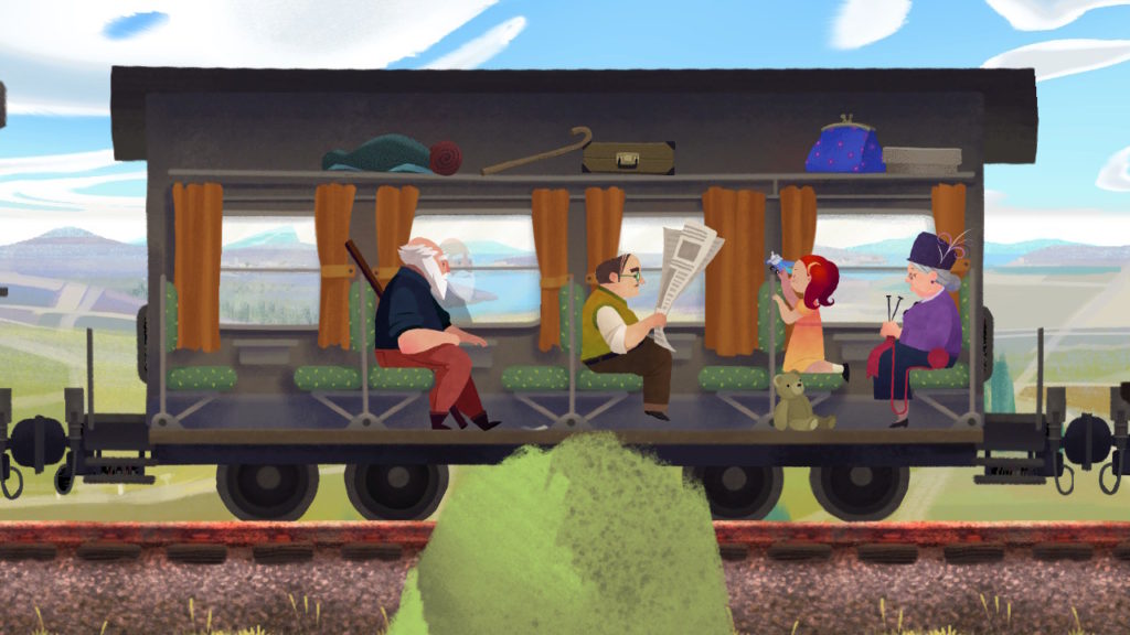 train ride screen shot from Old Man's Journey